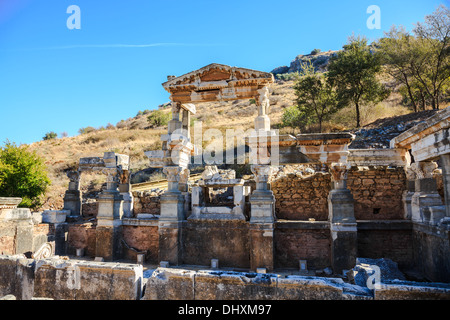 Fountain of emperor trajan in ephesus, turkey Stock Photo