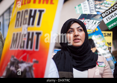 A stands at the 2013 Al-Quds day demonstration, London. Al-Quds day is a pro-Palestinian day of protest. Stock Photo