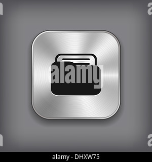 Folder icon - metal app button Stock Photo - Alamy