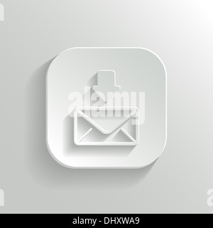 Mail icon - white app button with shadow Stock Photo