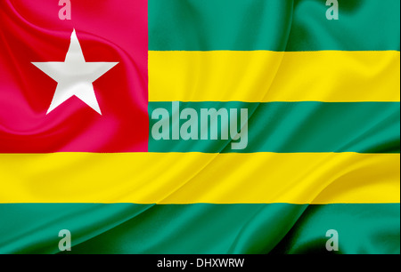 Flag of Togo waving in the wind Stock Photo