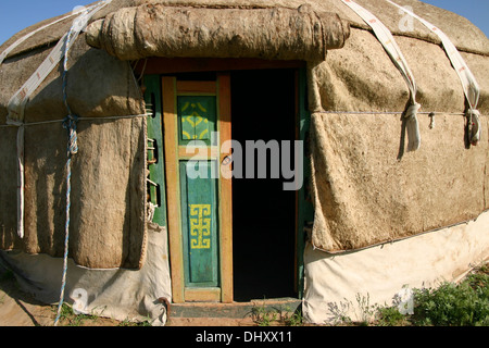 A traditional yurt in Yangikasan, Uzbekistan Stock Photo