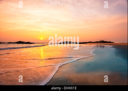 Chera beach at sunset near the village of Thottada, 10 km south of Kannur, in north Kerala, India, Asia. Stock Photo