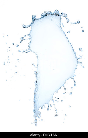 blue water splash isolated on white background Stock Photo