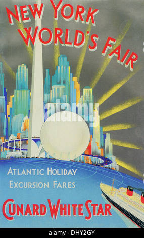 New York World's Fair - a vintage travel poster, 1920's - Editorial use only. Stock Photo