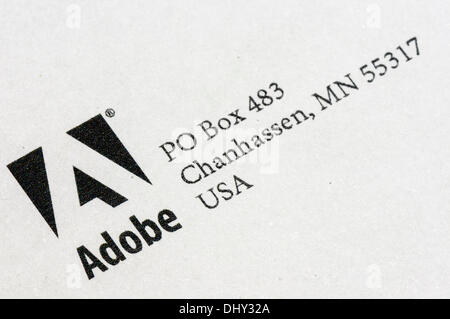 Worldwide, 16th Nov 2013 - Logo of Adobe at the top of a letter. Credit: © Stephen Barnes/Alamy Live News Stock Photo