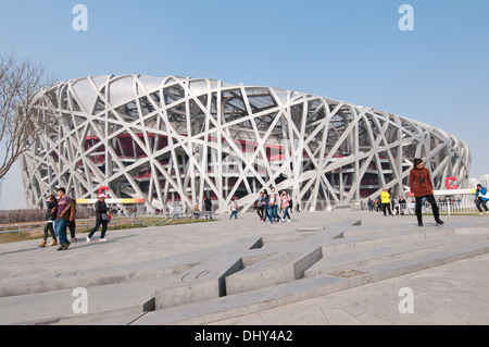 National Stadium also known as the Bird's Nest in Chaoyang District, Beijing, China Stock Photo