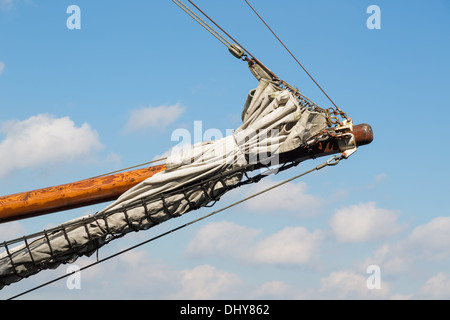 Bowsprit of a historic sailing ship Stock Photo