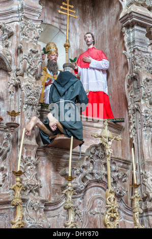 Sao Francisco de Assis Church, Pope Innocent III Statue, Sao Joao del Rey, Minas Gerais, Brazil Stock Photo