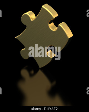 Golden Puzzle Stock Photo