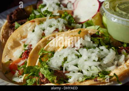 Tacos al Pastor, a classic Mexican street food Stock Photo
