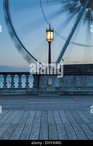Dusk on Brighton seafront, East Sussex, England. Stock Photo