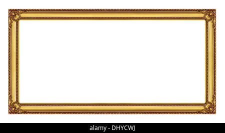 Vintage golden frame with blank space, with clipping path Stock Photo