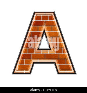 abstract 3d letter with brick wall texture - A Stock Photo