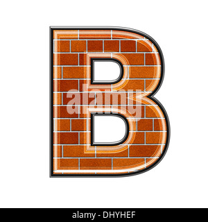 abstract 3d letter with brick wall texture - B Stock Photo