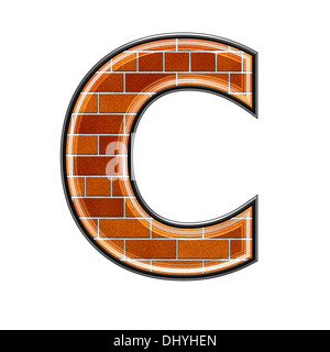 abstract 3d letter with brick wall texture - C Stock Photo