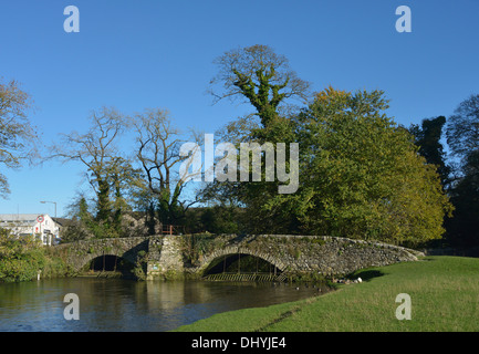 The River Bela and the Old Bridge. Milnthorpe, Cumbria, England, United Kingdom, Europe. Stock Photo