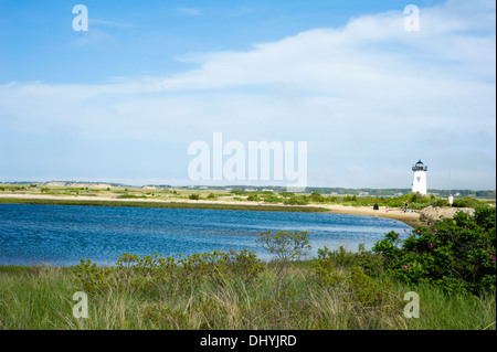 Edgartown lighthouse in Martha's Vineyard, MA, USA. Stock Photo