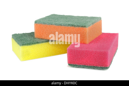Group of sponges on a white background Stock Photo