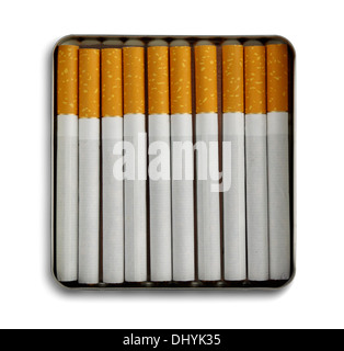 Cigarette case on a white background Stock Photo