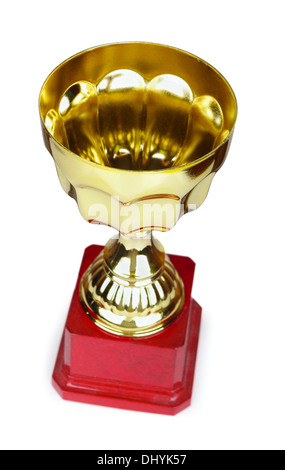 Gold award cup on a white background Stock Photo