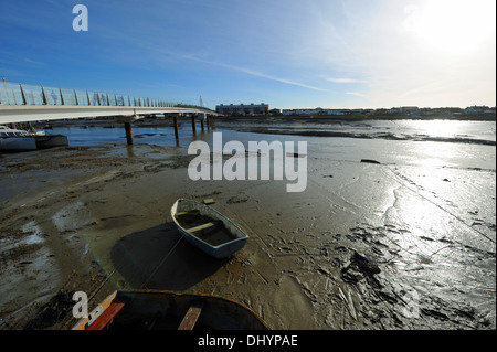 The new Adur Ferry footbridge Shoreham-by-sea Sussex UK at low tide Stock Photo