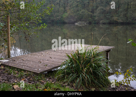 Jetty beside a lake in Germany Stock Photo
