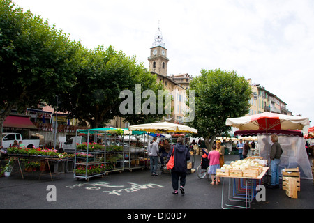 Street market, Digne-les-Bains, Provence, France Stock Photo