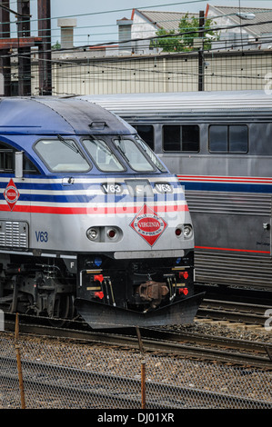 VRE MP36PH-3C Locomotive No 64 passing Clifton, Virginia Stock Photo ...