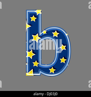 Three dimensional letter with star pattern - b Stock Photo