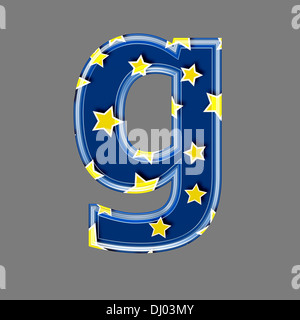 Three dimensional letter with star pattern - g Stock Photo