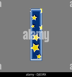 Three dimensional letter with star pattern - l Stock Photo