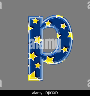 Three dimensional letter with star pattern - p Stock Photo