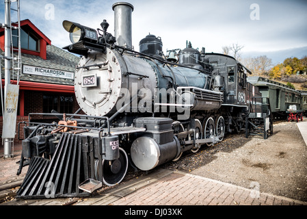 GOLDEN, Colorado - An historic steam train on display at the Colorado Railroad Museum in Golden, Colorado. Stock Photo