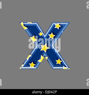 Three dimensional letter with star pattern - x Stock Photo