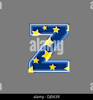 Three dimensional letter with star pattern - z Stock Photo