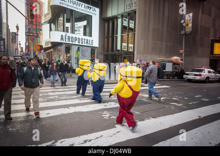 Costumed characters swarm Times Square in New York Stock Photo