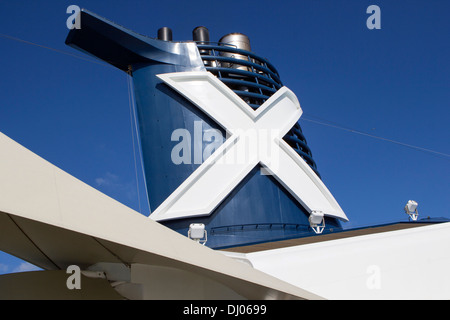 Celebrity Eclipse a Solstice class cruise ship, operated by Celebrity Cruises blue funnel Stock Photo