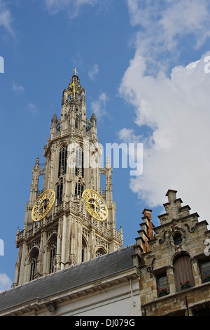 Antwerp Kathedraal's Tower Stock Photo