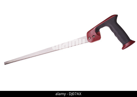 Saw with plastic handle isolated on white background Stock Photo