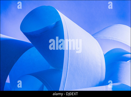 Blue paper rolls Stock Photo