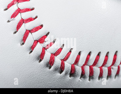 Baseball Ball macro detail on Stitches, Shallow Focus Stock Photo