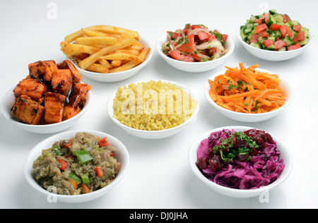 Mezze of Mediterranean Salads Stock Photo