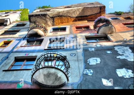 Hundertwasserhaus, apartment house, Vienna, Austria Stock Photo
