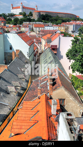 View of old town from St.Michael Gate, Bratislava, Slovakia Stock Photo