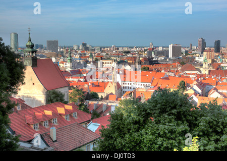 Cityscape from Bratislava castle, Bratislava, Slovakia Stock Photo