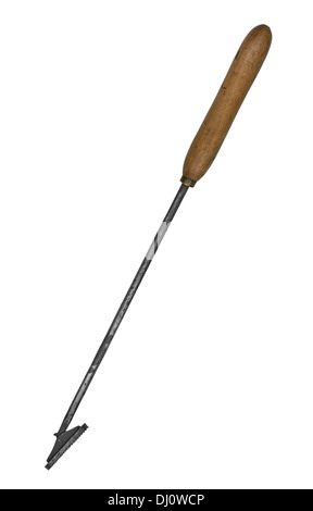 vintage horse rasp file brush over white, clipping path Stock Photo