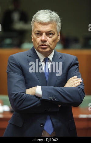 Brussels, Bxl, Belgium. 18th Nov, 2013. Belgian Foreign Minister Didier Reynders during a Foreign Affairs and Defence council at EU headquarters in Brussels, Belgium on 18.11.2013 by Wiktor Dabkowski Credit:  Wiktor Dabkowski/ZUMAPRESS.com/Alamy Live News Stock Photo