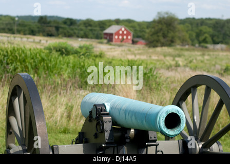 A Union cannon used in the Battle of Gettysburg in the U.S. Civil War, July 1863. Stock Photo