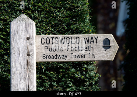 Cotswold Way sign, Broadway, Worcestershire, England, UK Stock Photo